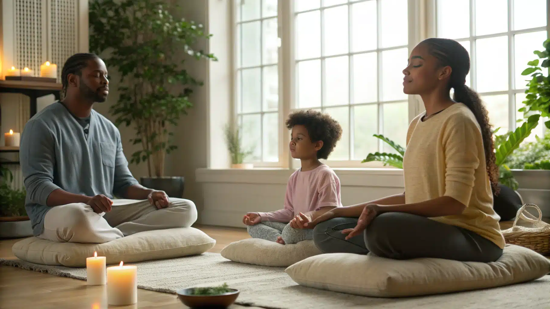 méditation en famille